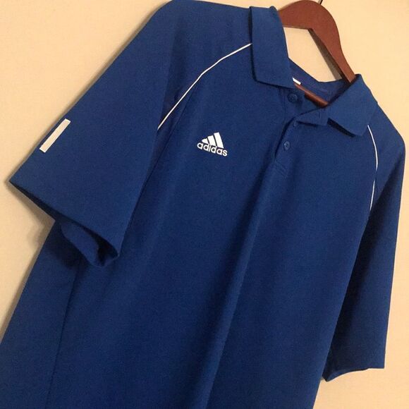 Adidas Blue Athletic Polo - Size Large - Picture 1 of 10